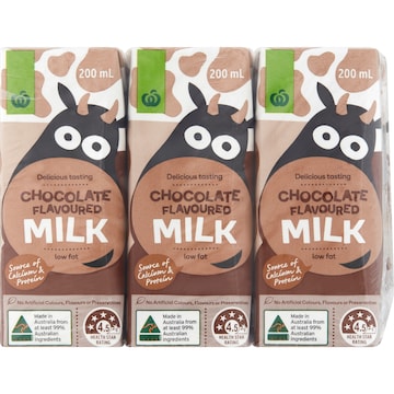 Woolworths Chocolate Milk Poppers 200mL x 6 pack