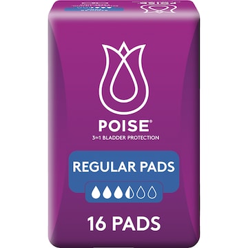 Poise Incontinence Pads Regular 16 pack