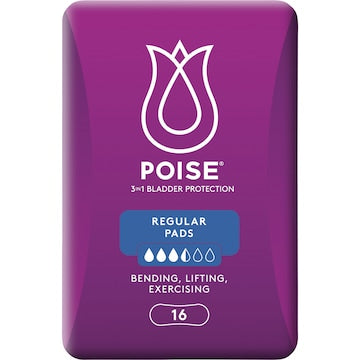 Poise Incontinence Pads Regular 16 pack