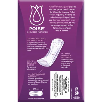Poise Incontinence Pads Regular 16 pack
