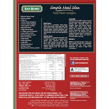 San Remo Lasagne Pasta Large 250g