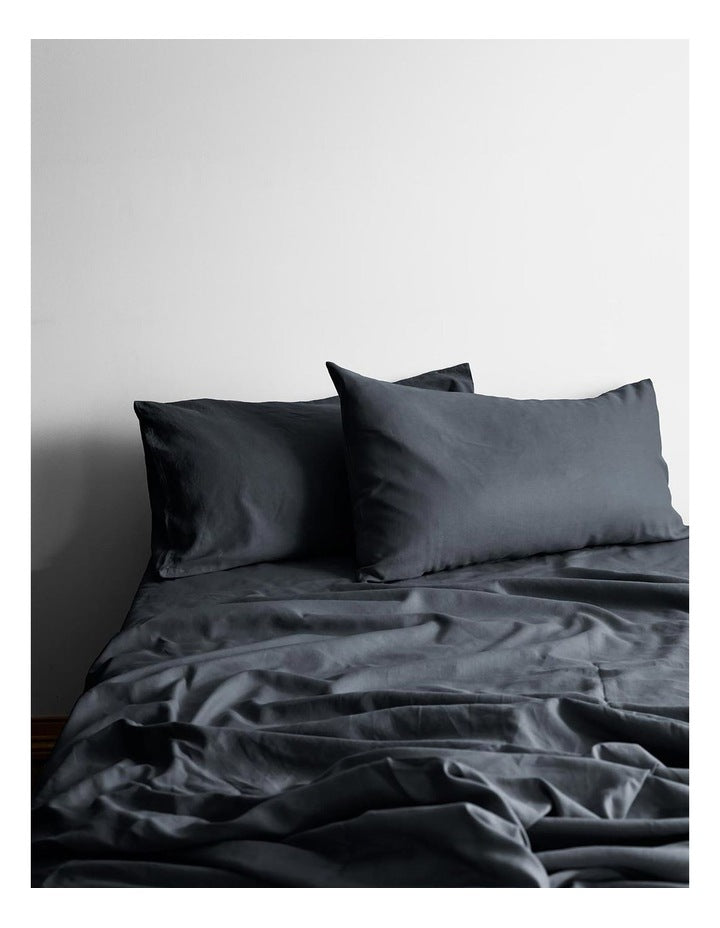 Halo Organic Cotton Sheet Set Steel Charcoal