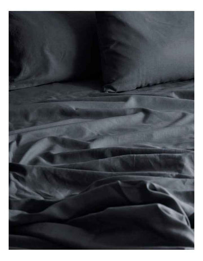 Halo Organic Cotton Sheet Set Steel Charcoal