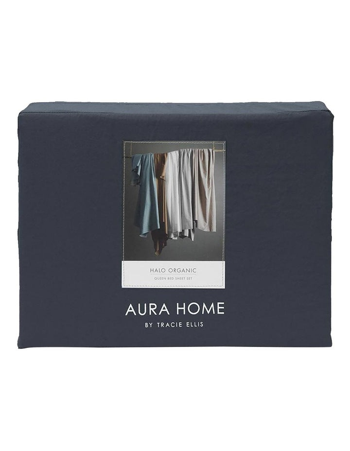 Halo Organic Cotton Sheet Set Steel Charcoal