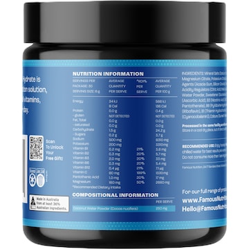 Famous Nutrition Hydrate Powder Mango 180g