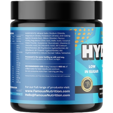 Famous Nutrition Hydrate Powder Mango 180g
