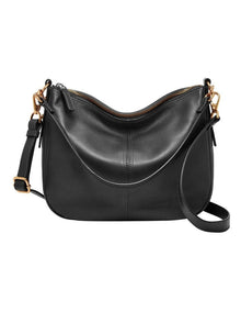 Jolie Zip Top Shoulder Bag in Black