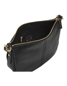 Jolie Zip Top Shoulder Bag in Black