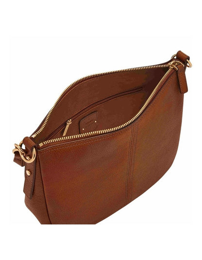 Jolie Zip Top Shoulder Bag in Brown