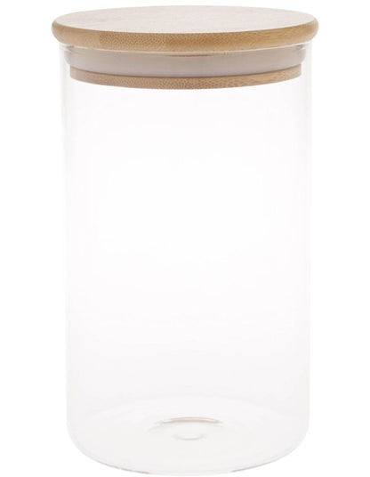Storage Canister with Lid 1L in Bamboo/Glass