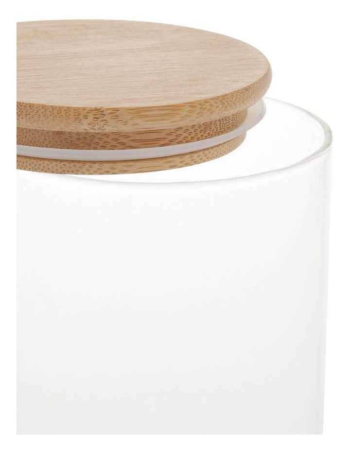 Bamboo And Glass Storage Canister With Lid 840ml in Clear