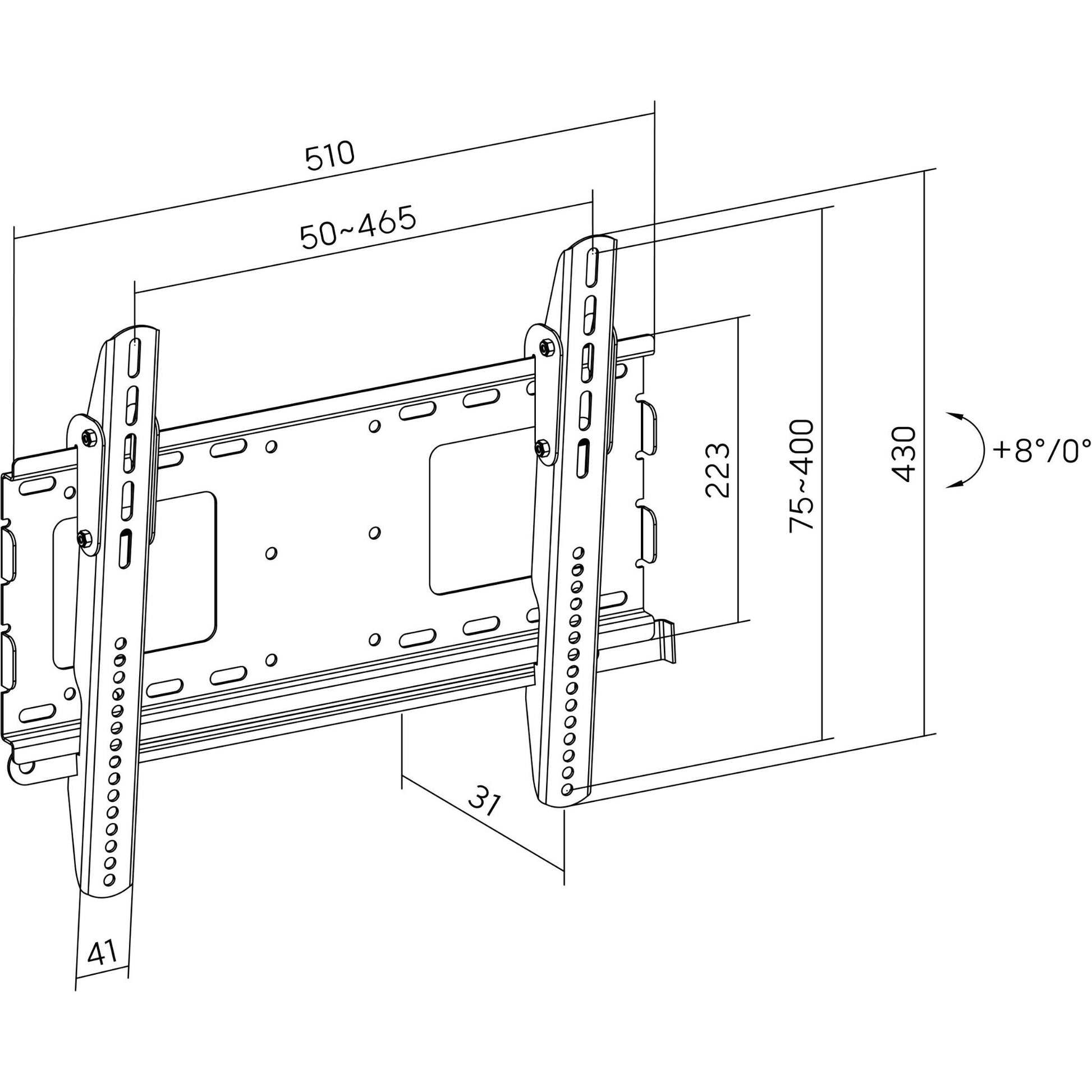 EzyMount VM-F70 Fixed Wall Bracket (TV Size 32"-55")