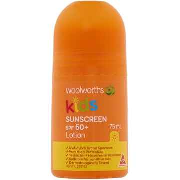 Woolworths SPF 50+ Kids Roll On Sunscreen 75mL