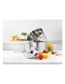 Essentials 4 Piece 8.0L Multi-Cooker in Silver