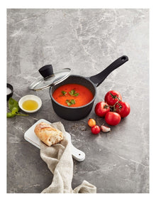 Classic Non-Stick Saucepan with Lid 16cm/1.5L in Black