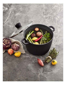 Classic Non-Stick Stockpot with Lid 6.2L in Black