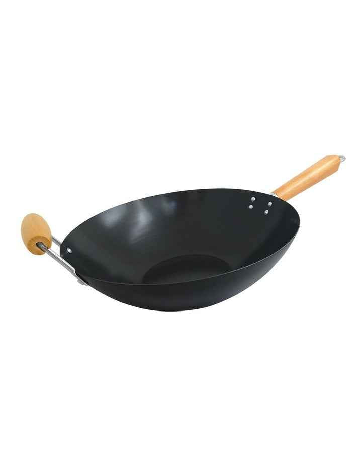 35cm Non-Stick Carbon Steel Wok with Helper Handle