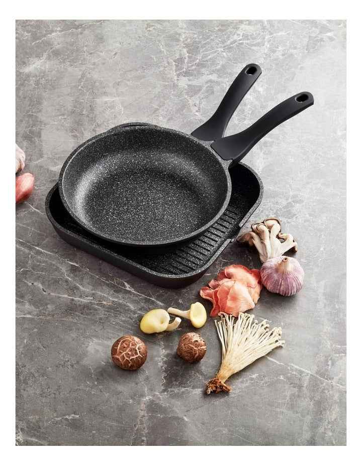 Classic Non-Stick Frypan & Grill Pack 26cm/28cm in Black