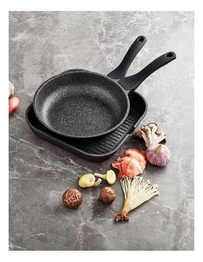 Classic Non-Stick Frypan & Grill Pack 26cm/28cm in Black