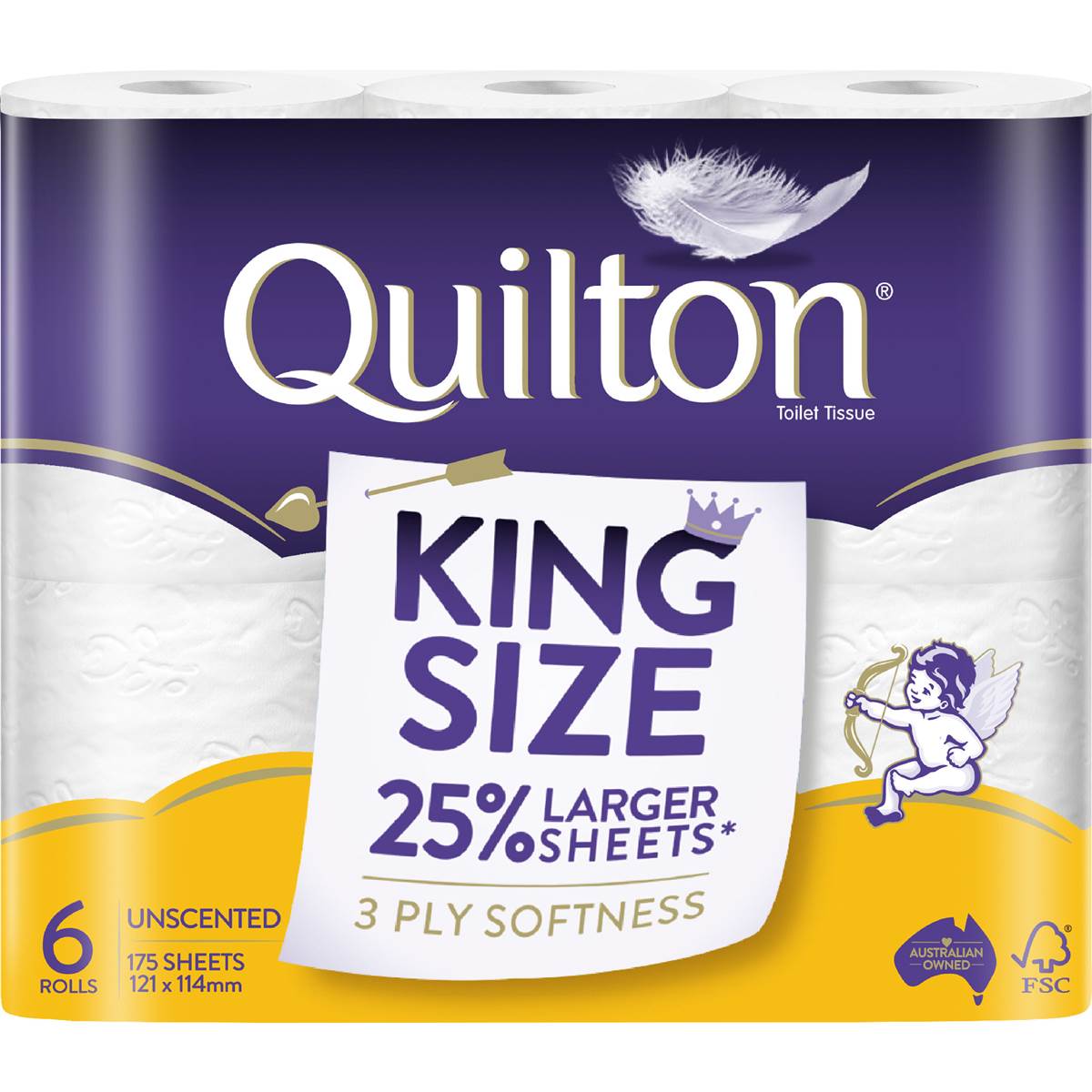 Quilton Toilet Tissue King Size Unscented 6 Pack