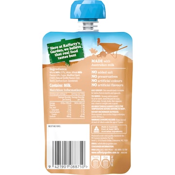 Rafferty's Garden Baby Food Pouch Vanilla Custard 6+ Months 120g