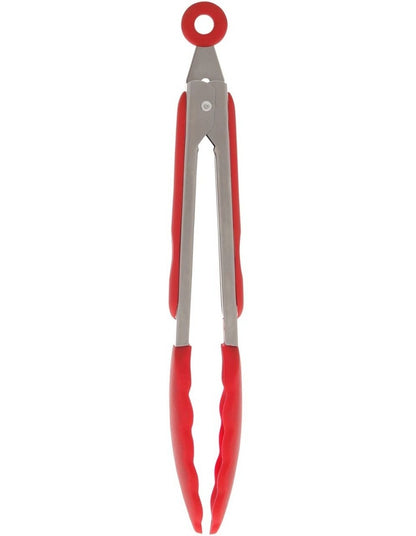 Tongs with Silicone Tip 23cm in Red