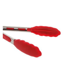 Tongs with Silicone Tip 23cm in Red