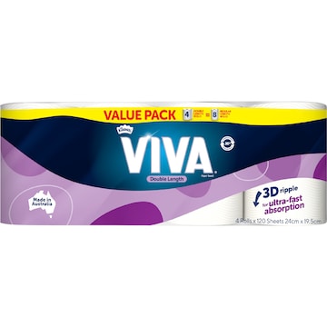 Viva Double Length Paper Towel 4 x 120 pack
