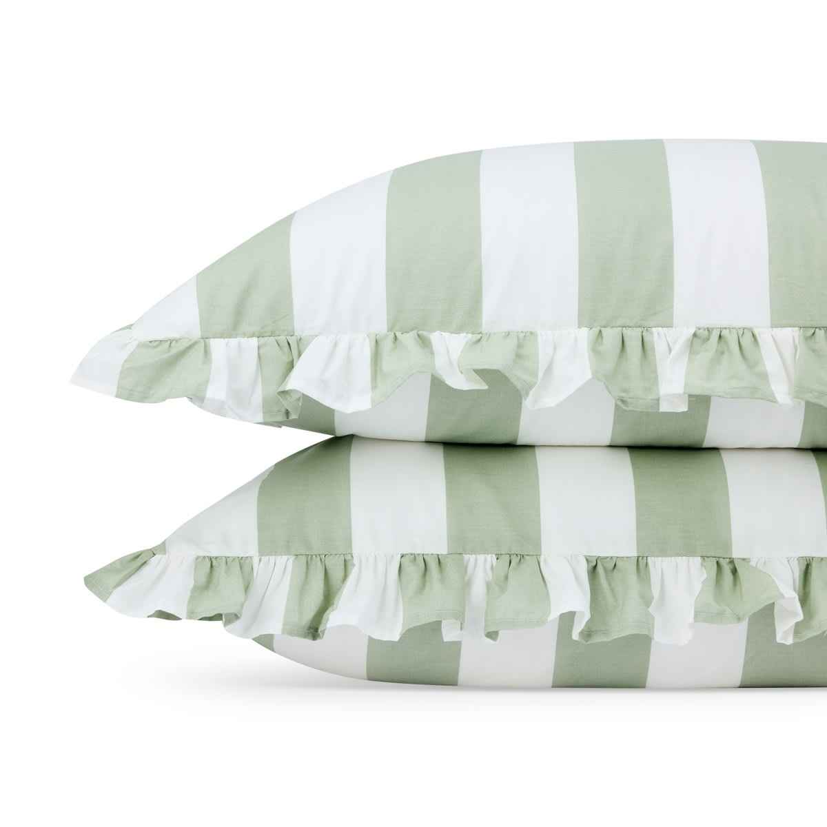 250 Thread Count Cotton Ruffle Sheet Set - King Bed, Sage