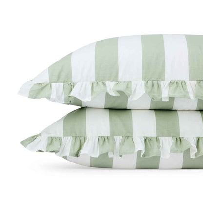 250 Thread Count Cotton Ruffle Sheet Set - King Bed, Sage