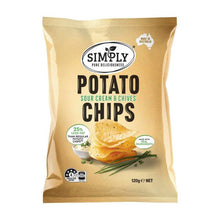 SIMPLY REG POTATO CHIPS 120G:SOUR CREAM & CHIV:.:120 GRAM