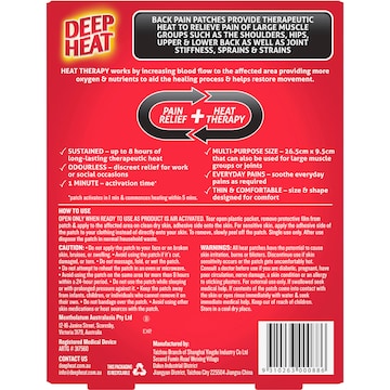 Deep Heat Back Patch 2 pack