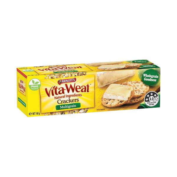 ARNOTTS VITAWEAT MULTIGRAIN CRACKERS:140 GRAM