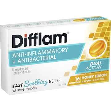 Difflam Sore Throat Lozenges Honey & Lemon 16 pack