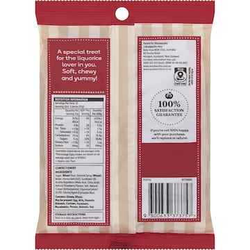 Woolworths Liquorice Twists Strawberry Flavoured 300g