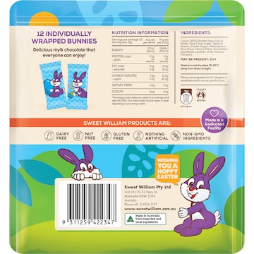 Sweet William Vegan Mylk Choclate Easter Bunnies 155g