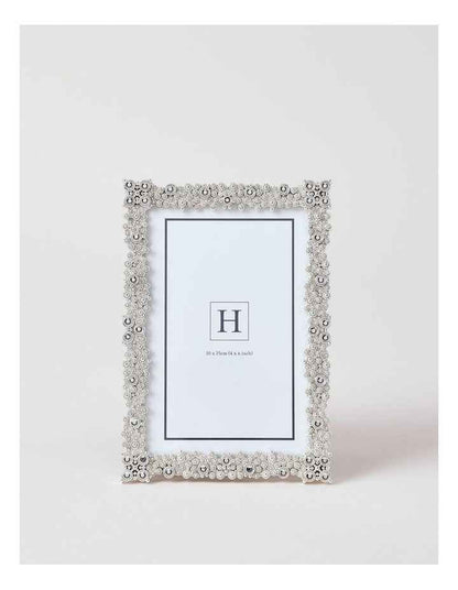 Bejewelled 10x15cm Photo Frame Silver