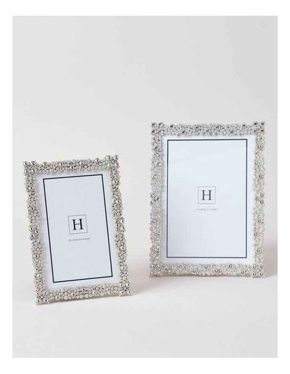 Bejewelled 10x15cm Photo Frame Silver