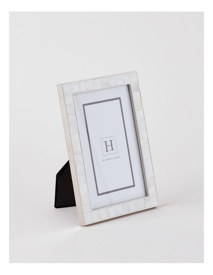 Mother of Pearl 10x15cm Shiny Metal Photo Frame Silver