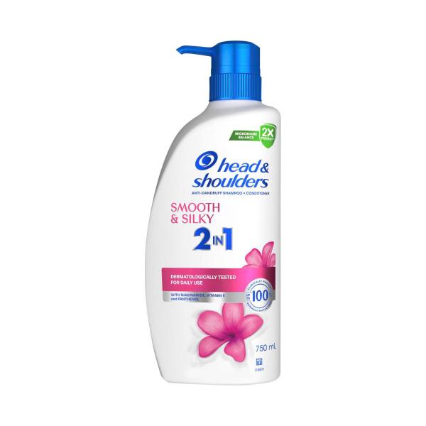 HEAD AND SHOULDERS ANTI-DANDRUFF SHAMPOO + CONDITIONER SMOOTH & SILKY 750ML