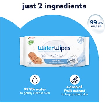 WaterWipes Baby & Newborn Sensitive Wipes 60 pack