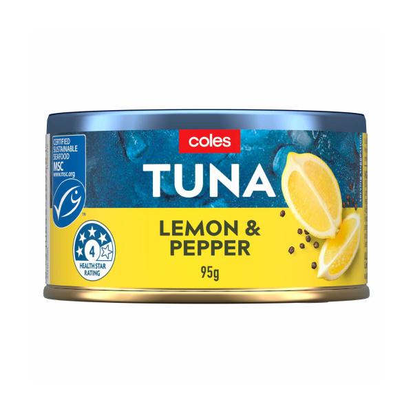 COLES TUNA LEMON & PEPPER 95G