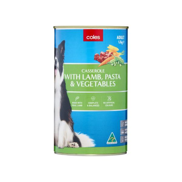 COLES DOG FOOD CSSRL LAMB PASTA & VEG 1.2KG