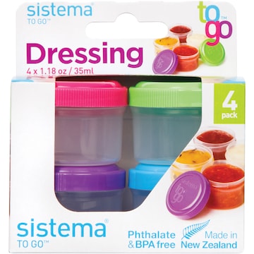 Sistema To Go Dressing Food Container 35mL x 4 pack