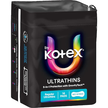 U by Kotex Ultrathin Pads Regular No Wings 14 pack