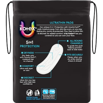 U by Kotex Ultrathin Pads Regular No Wings 14 pack