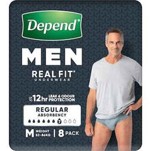 Depend Real Fit for Men Incontinence Underwear Medium 8 pack