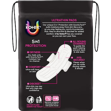 U by Kotex Ultrathin Pads Super With Wings 12 pack