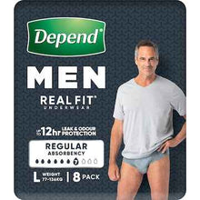 Depend Real Fit for Men Incontinence Underwear Large 8 pack