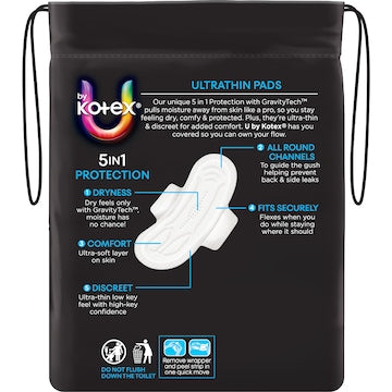 U by Kotex Ultrathin Pads Regular With Wings 14 pack